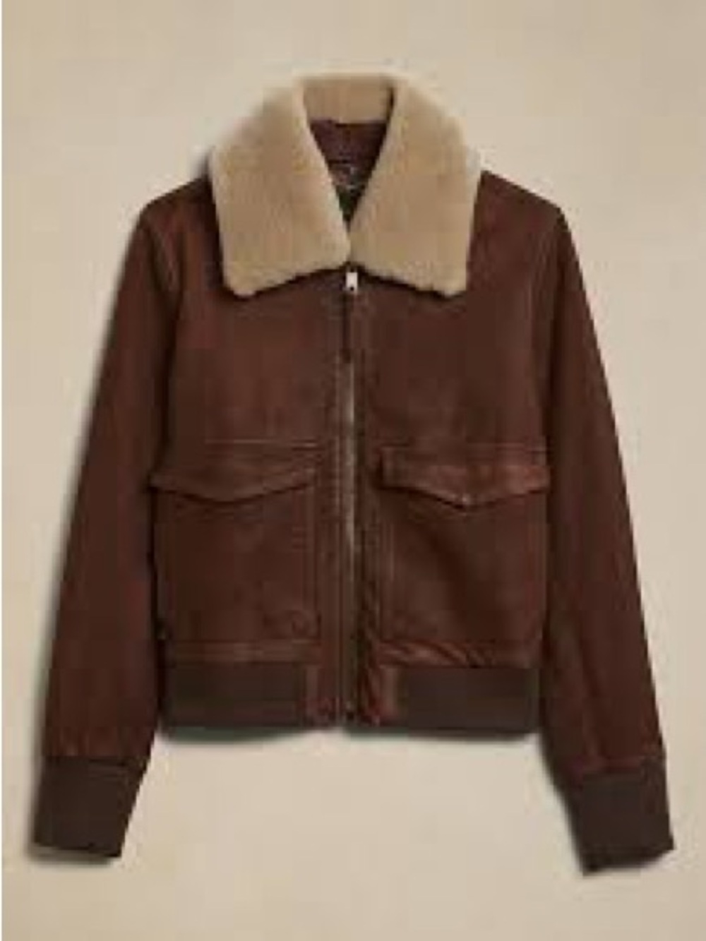 Banana Republic Factory Women’s LEATHER BOMBER JACKET Sz S